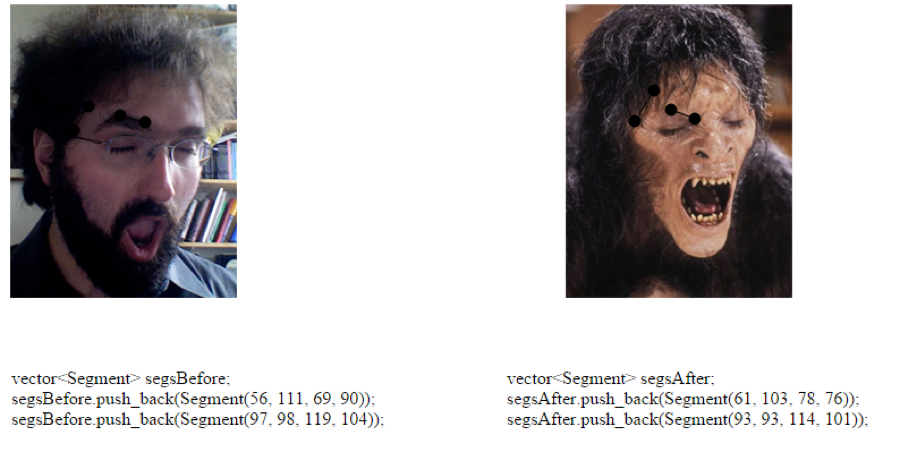 The UI to specify line segments.