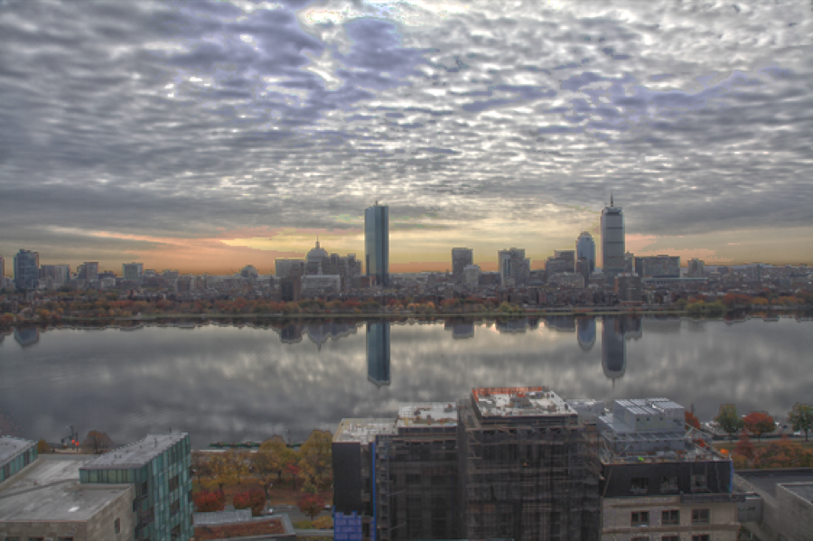 Tone mapping of the `boston` image sequence using the parameters provided in `testToneMapping_boston`. (b) Bilateral Tone Mapping