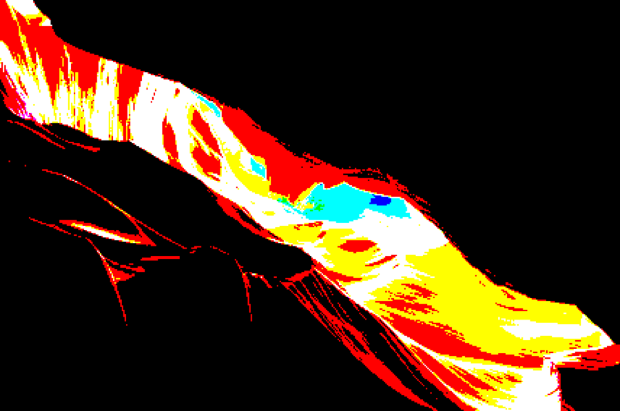 The weights computed from the `ante2` image sequence using the default parameters provided in `computeWeight`. You can see this output after running `testComputeFactor`. (a) w1