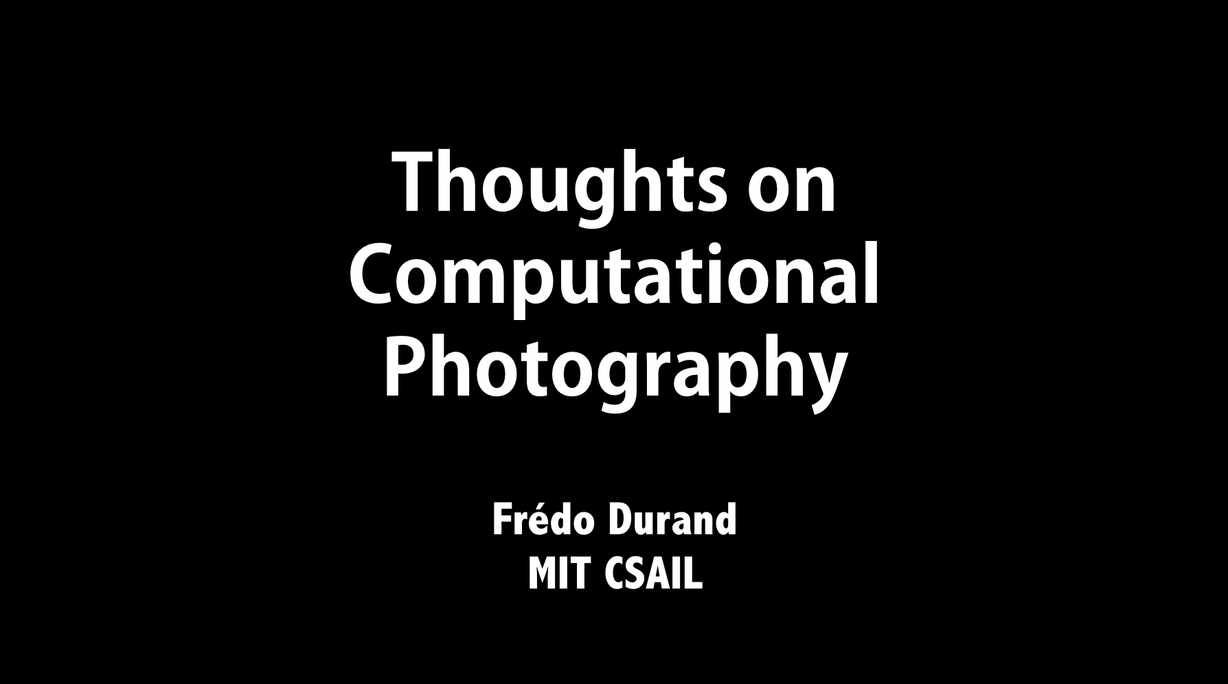 Siggraph award talk